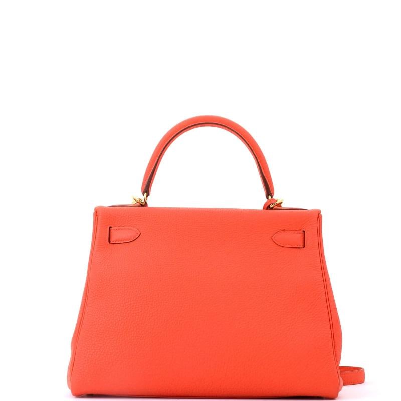 Hermes Kelly Handbag Orange Togo with Gold Hardware 28 - 4