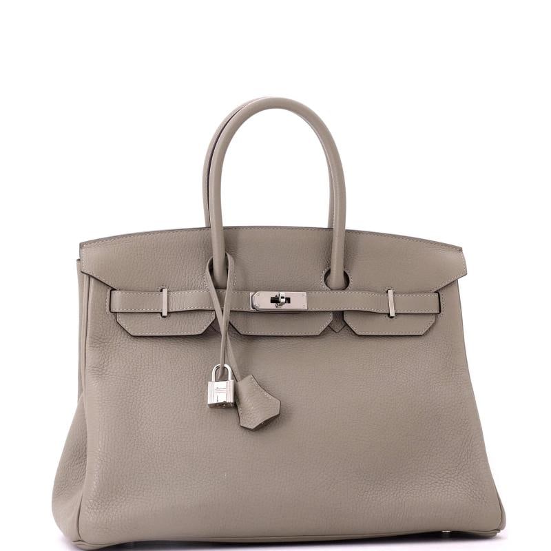 Hermes Birkin Handbag Clemence with Palladium Hardware 35 - 2