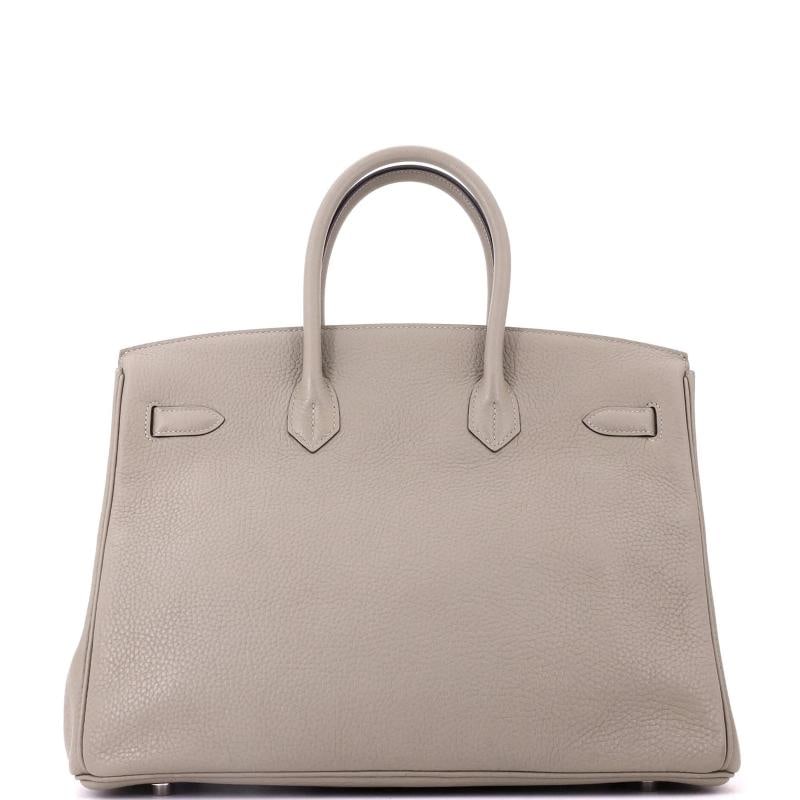 Hermes Birkin Handbag Clemence with Palladium Hardware 35 - 3