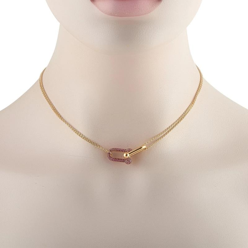 Tiffany & Co. HardWear 18K Yellow Gold Ruby Large Link Necklace TI10-042926 - 2