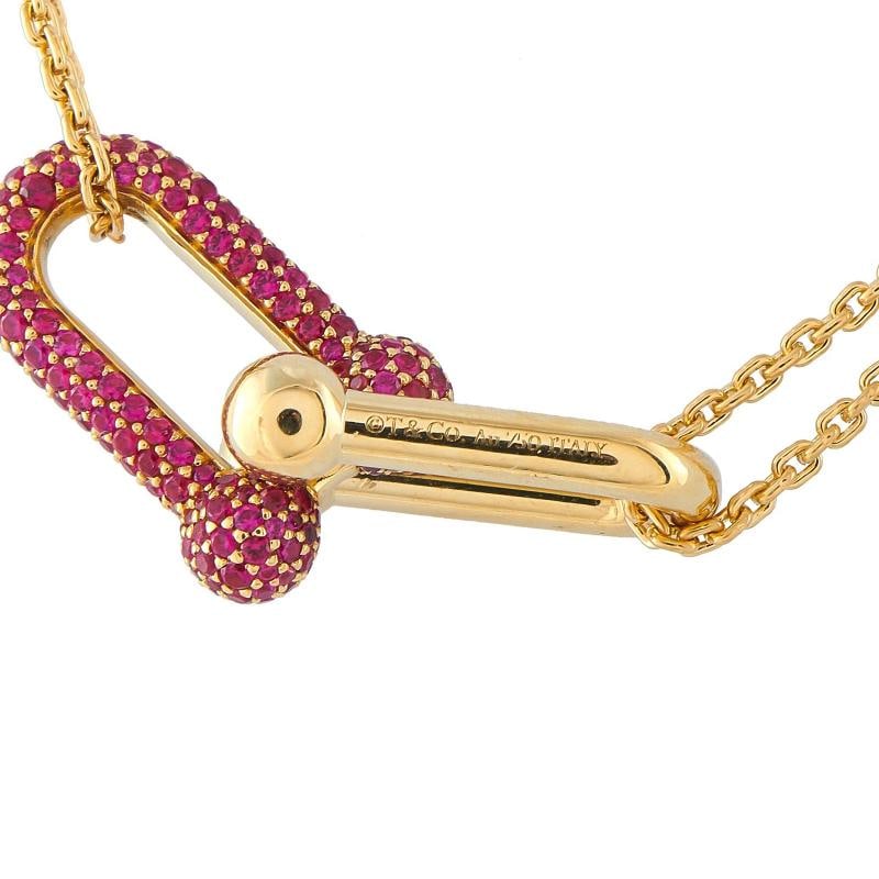 Tiffany & Co. HardWear 18K Yellow Gold Ruby Large Link Necklace TI10-042926 - 5