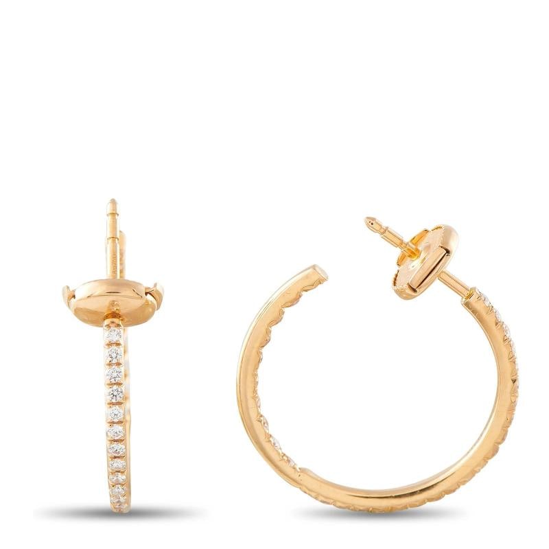 Tiffany & Co. Metro 18K Yellow Gold 0.50ct Diamond Hoop Earrings TI04-041626 - 2