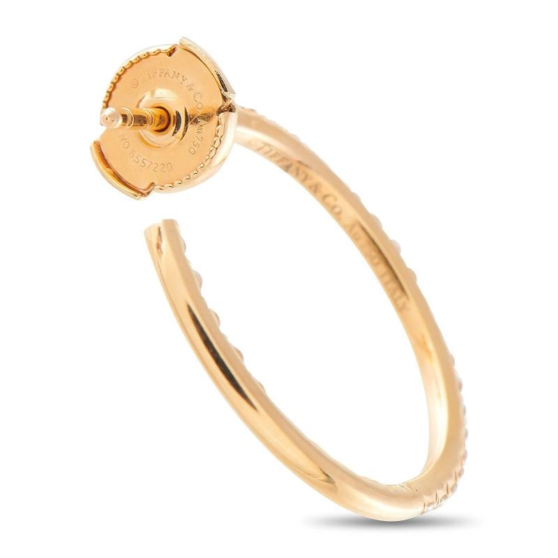 Tiffany & Co. Metro 18K Yellow Gold 0.50ct Diamond Hoop Earrings TI04-041626 - 4
