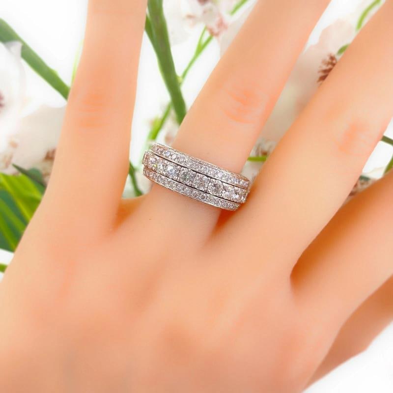 Five Row Diamond Spinning Eternity Band in 18kt White Gold - 10