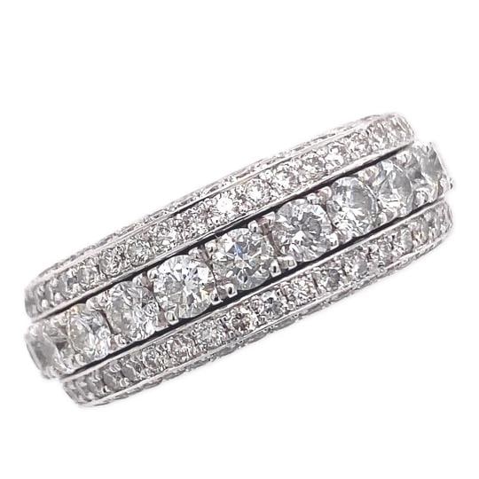 Five Row Diamond Spinning Eternity Band in 18kt White Gold: Condition: Pre-owned - Good,Country of Origin: United States,Main Stone Creation: Natural,Sizable: No,Main Stone Color: White,Metal: White Gold,Total Carat Weight: 2.00 - 4.99,Modified Item: No,Main