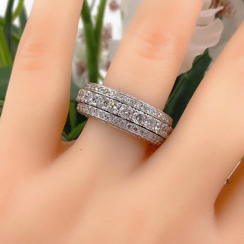 Five Row Diamond Spinning Eternity Band in 18kt White Gold - 5