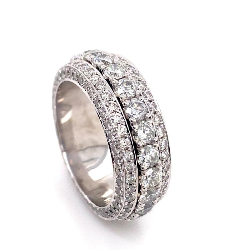 Five Row Diamond Spinning Eternity Band in 18kt White Gold - 7