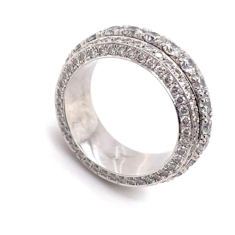 Five Row Diamond Spinning Eternity Band in 18kt White Gold - 8