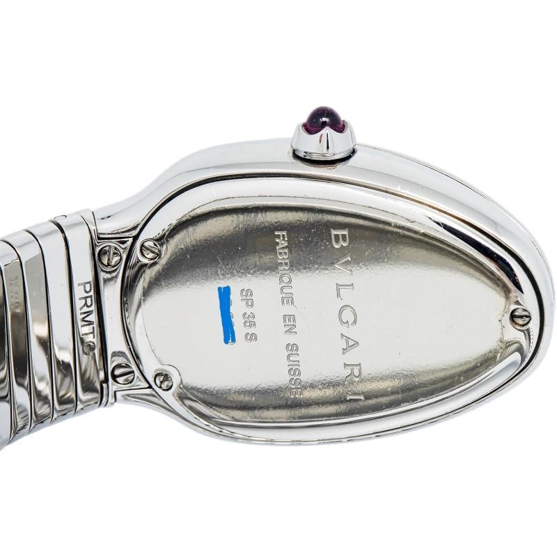 Bvlgari Serpenti SP35S Triple Row Stainless White Dial Quartz Ladies Watch 35mm - 4