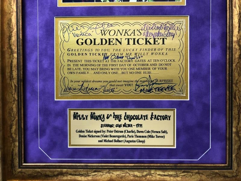 Willy Wonka All Kids x5 Signed Framed Golden Ticket JSA COA Autograph Movie Cast - 2