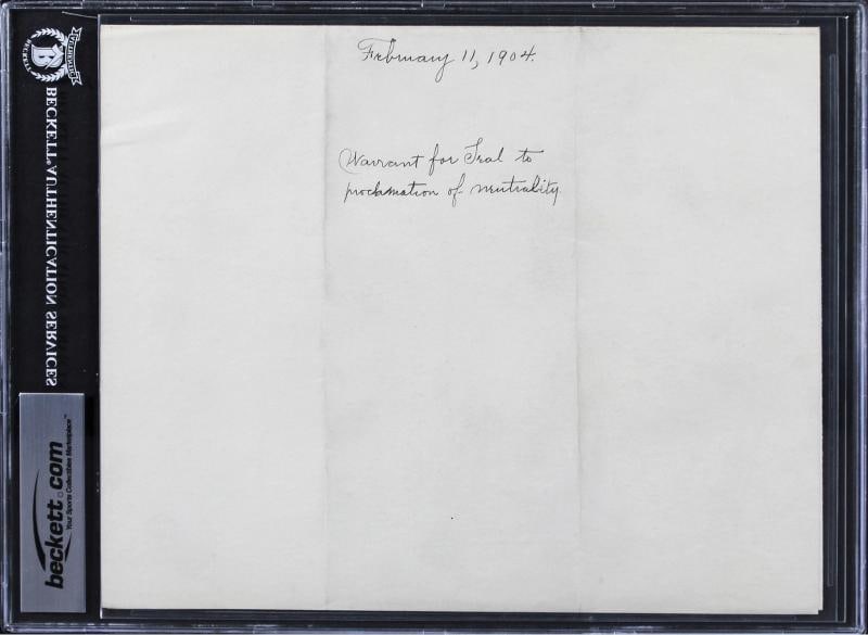 Theodore Roosevelt Signed 8x10 1904 Letter On Official WH Letterhead BAS Slabbed - 2
