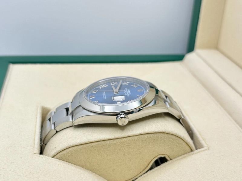 2022 Rolex Datejust 41 126300 Azzurro Blue Roman Dial Stainless Steel Box Paper - 3