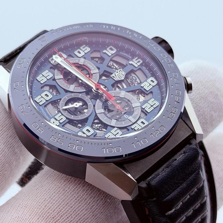 Tag Heuer Carrera Red Bull CAR2A1N.FT6100 45mm Blue Skeleton Dial Box Papers - 8