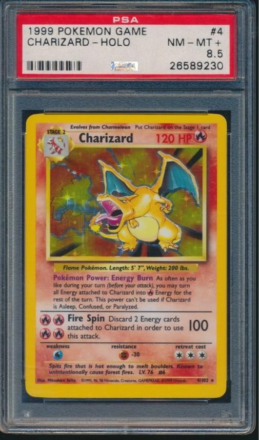 PSA 8.5 CHARIZARD 1999 Pokemon Base Unlimited #4/102 Holo Non-Shadowless NM-MT+ (1 of 2)