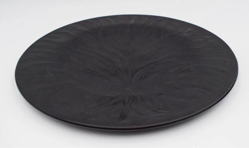 Set of 8 Lalique Algues Noir (Tree of Life) Black Art Glass Charger Plates 11 In - 4