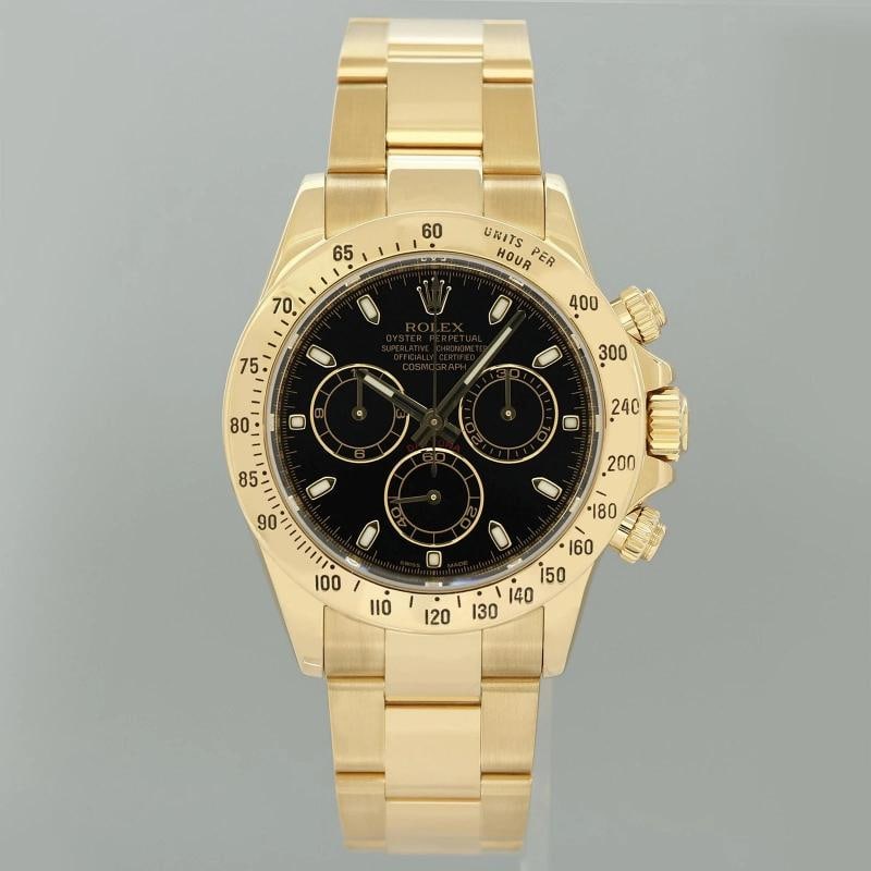 2014 MINT Rolex Daytona 116528 Black Chrono Yellow Gold 40mm Watch Box - 2