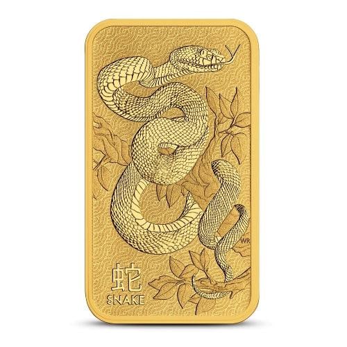 1 oz Perth Mint Lunar Year of the Snake Gold Bar (New) - 3