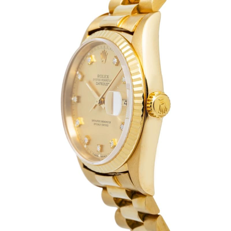 Rolex DateJust 16238 Auto 18k Diamond Champagne Dial 1991 Paper Men's Watch 36mm - 3