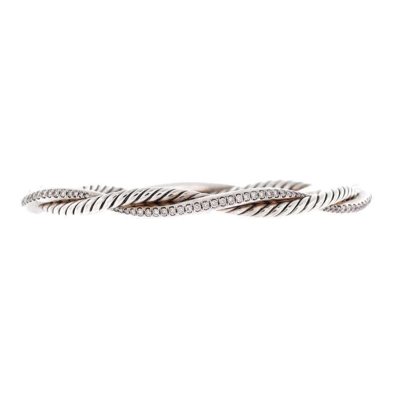 David Yurman Petite Infinity Bracelet Sterling Silver with Diamonds 4.4MM: Condition: Pre-owned - Good,Brand: David Yurman,Main Stone: Diamond,Metal: Sterling Silver,Metal Purity: Unknown,Style: Bracelet,Type: Bracelet,Color: Silver,Material: Diamond, Sterling Silver