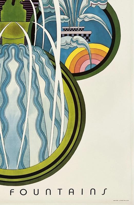 Original Vintage Poster KANSAS CITY - FLY TWA Airline Travel Tourism Klein LINEN - 5