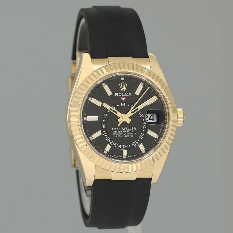 2023 MINT Rolex Sky-Dweller Yellow Gold Black Oysterflex 336238 Watch Box - 3