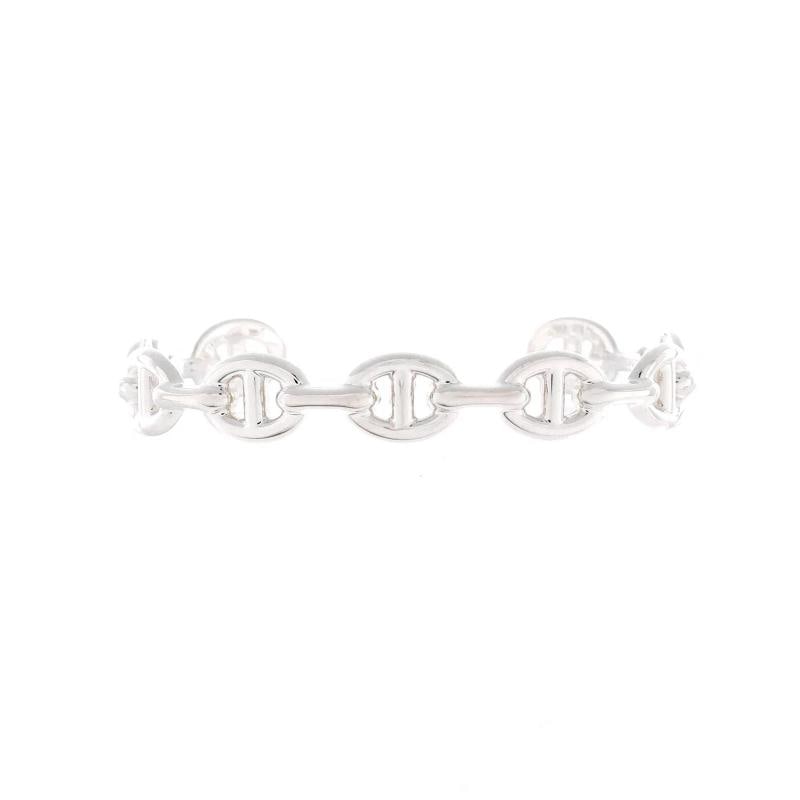 Hermes Chaine d'Ancre Enchainee Cuff Bracelet Sterling Silver Medium (1 of 3)