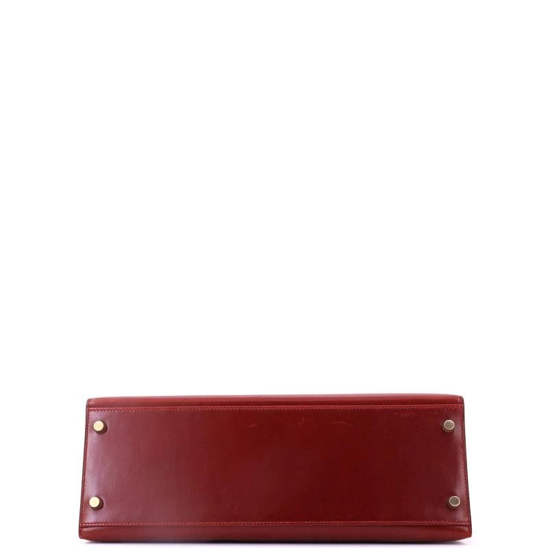 Hermes Kelly Handbag Red Box Calf with Gold Hardware 32 - 4