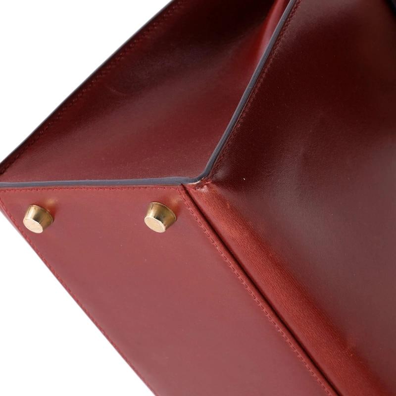 Hermes Kelly Handbag Red Box Calf with Gold Hardware 32 - 7