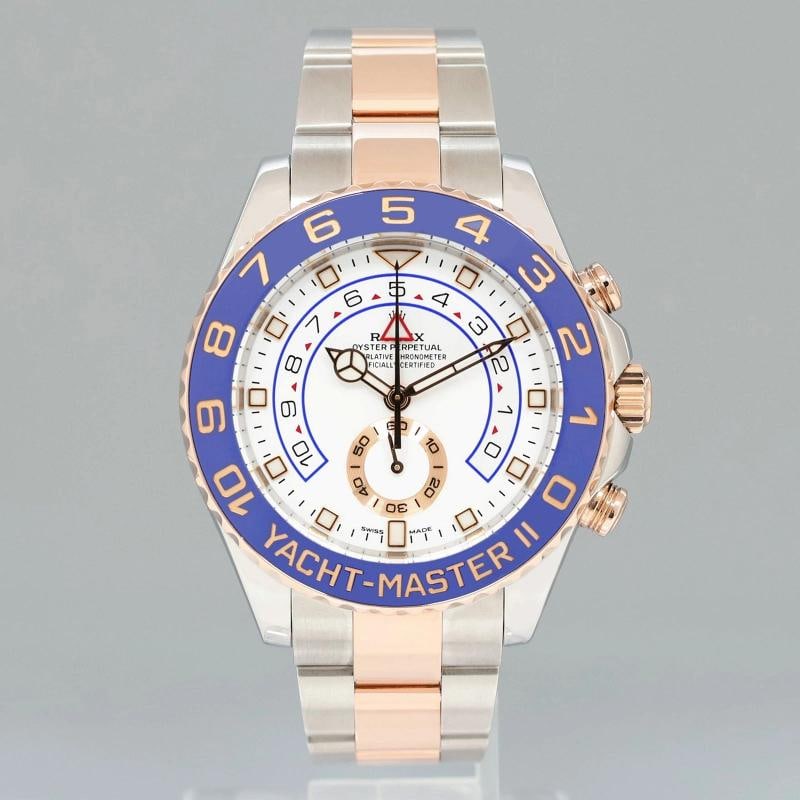 MINT 2022 Rolex Yacht-Master II 116681 Steel Everose Gold Mercedes Hands Watch - 2