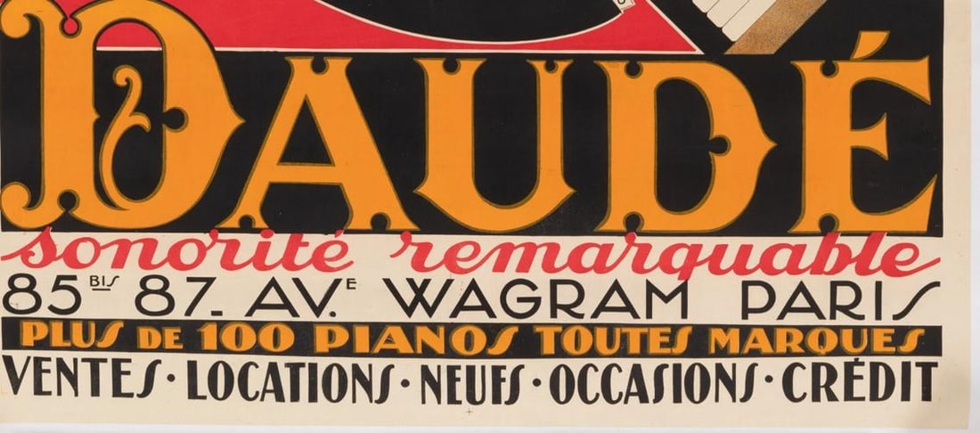 Original Vintage Poster - Piano Daude - Music Instrument - Musician - Paris 1926 - 3