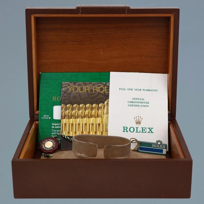 PAPERS MINT Rolex President Day-Date Champagne Roman 18038 Quickset Gold Watch - 7