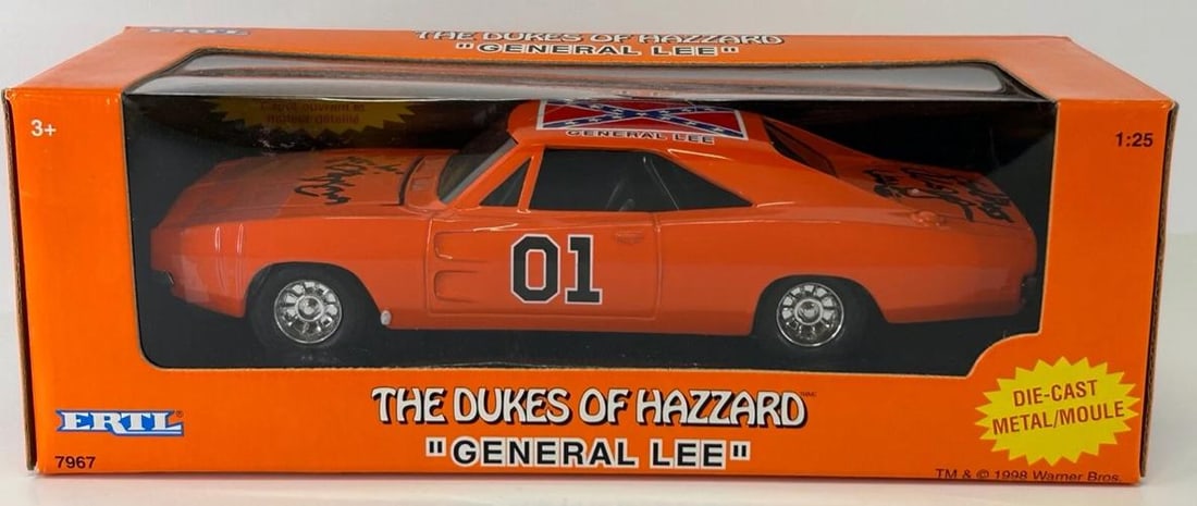 CHRISTOPHER MAYER & BYRON CHERRY Signed RARE ERTL General Lee Dukes Die Cast JSA - 2