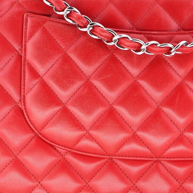 Chanel Classic Double Flap Bag Quilted Lambskin Jumbo - 8