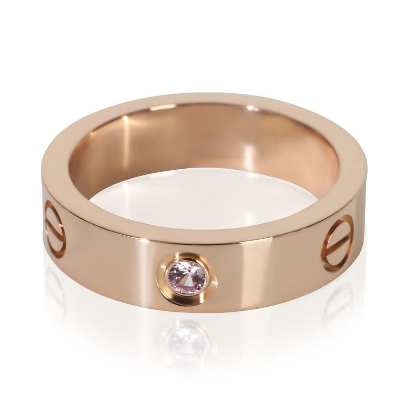 Cartier Rose Gold Sapphire Love Ring: Condition: Pre-owned,Country of Origin: France,With Original Box/Packaging: Yes,With Papers: Yes,Side Stone Type: No Stone,Main Stone: Sapphire,Metal Purity: 18k,Gross Weight (grams):