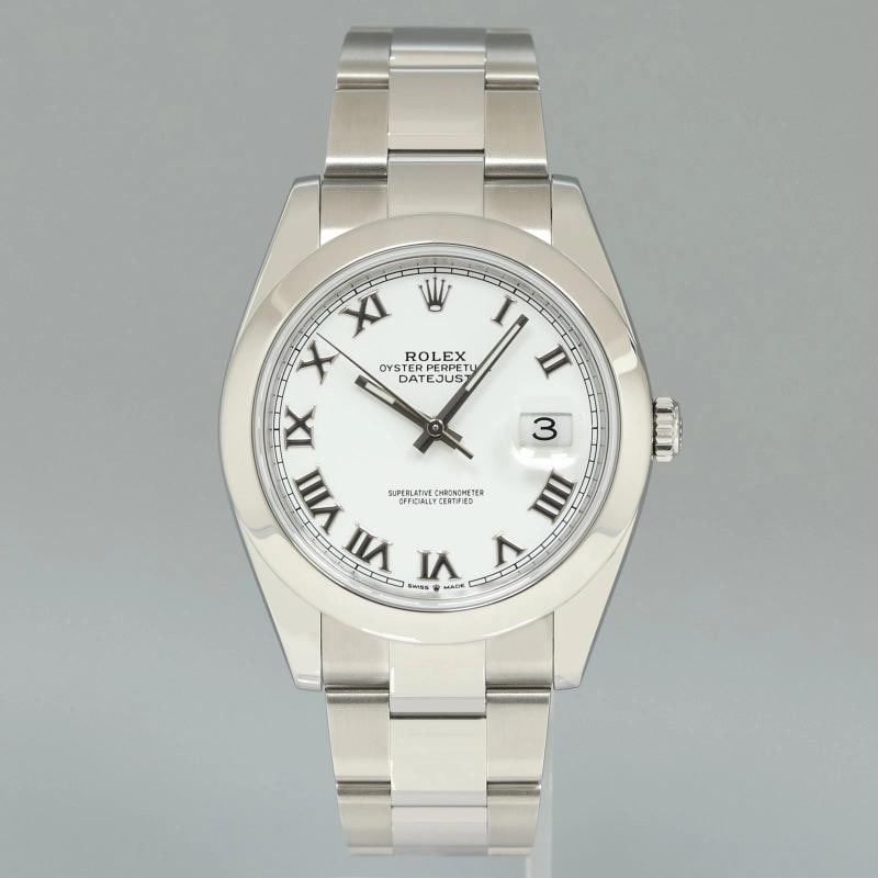 MINT 2023 NEW PAPERS Rolex DateJust 41 Steel 126300 White Roman Oyster Watch Box - 2