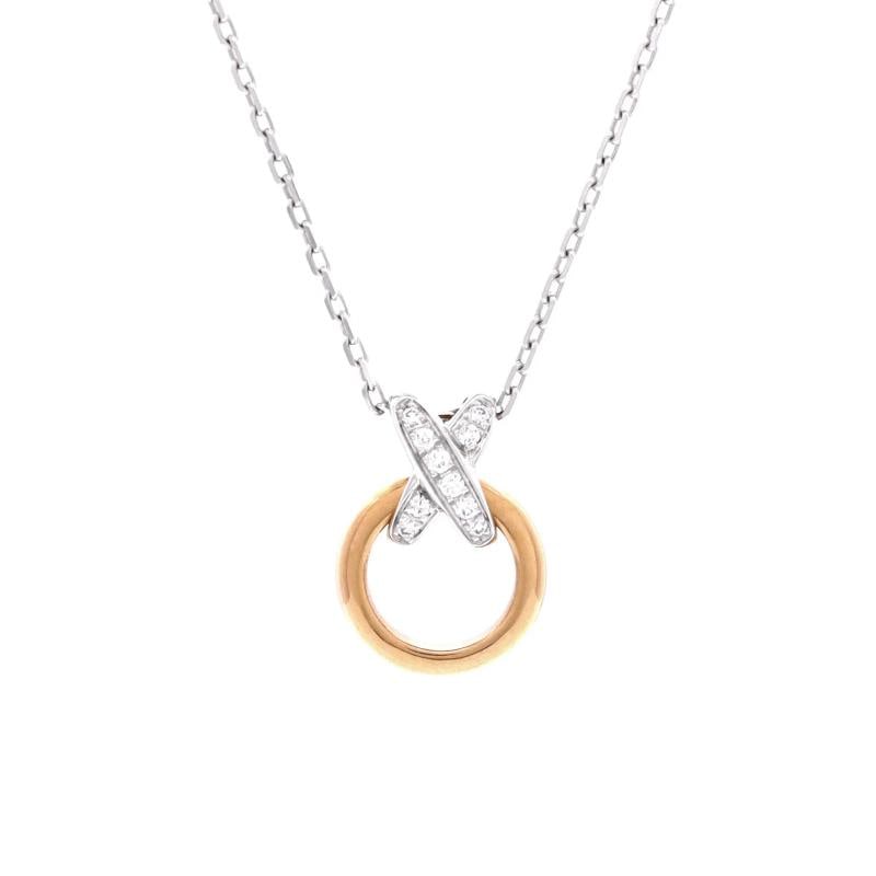 Chaumet Jeux de Liens Circle Pendant Necklace 18K Rose Gold and 18K White Gold (1 of 3)
