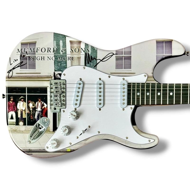 Mumford & Sons Signed Guitar Custom JSA COA Marcus Mumford Ted Dwane Sign No Mor (1 of 3)