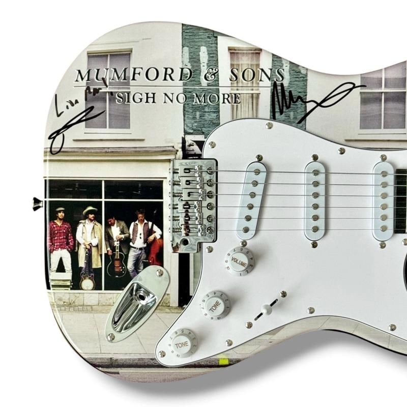 Mumford & Sons Signed Guitar Custom JSA COA Marcus Mumford Ted Dwane Sign No Mor - 2