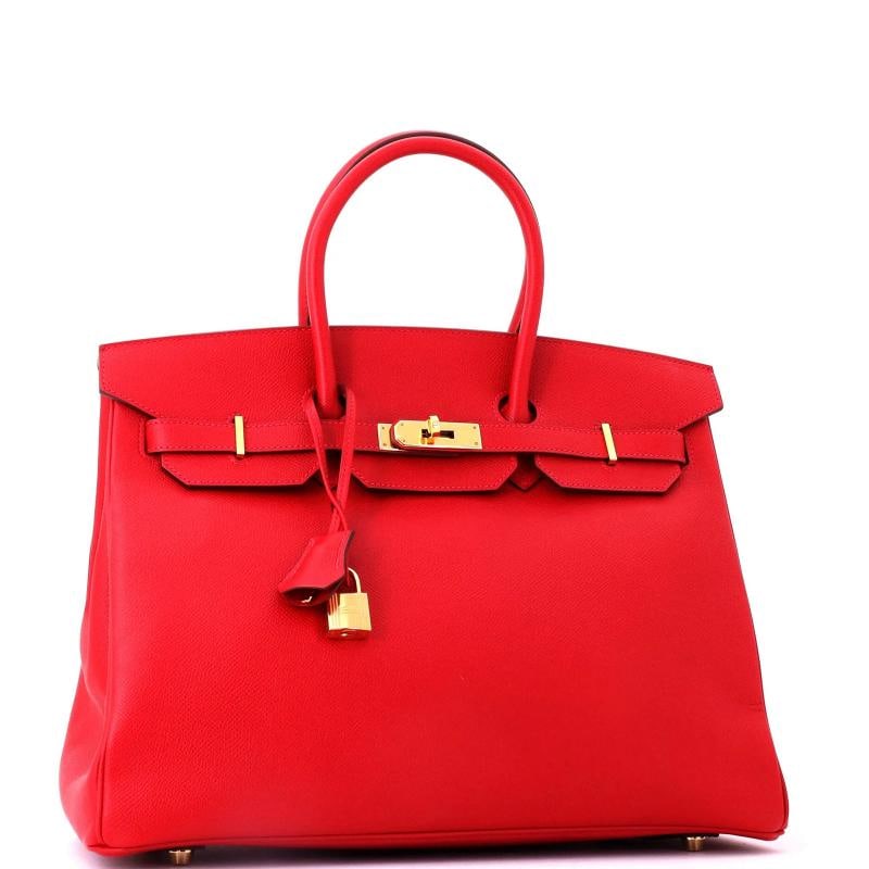 Hermes Birkin Handbag Red Epsom with Gold Hardware 35 - 3