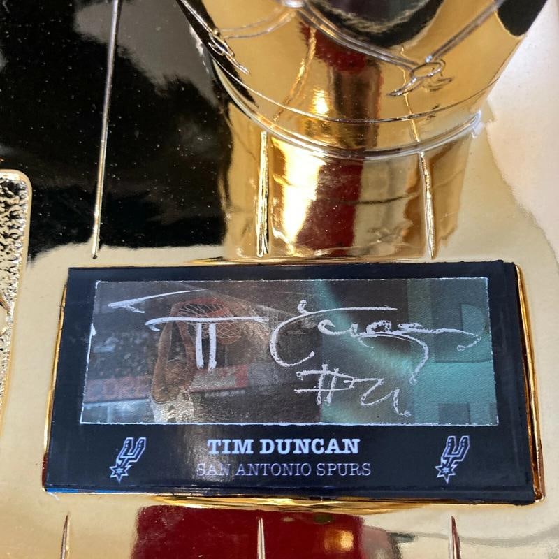 Tim Duncan Signed San Antonio Spurs NBA Championship Trophy With JSA COA - 2