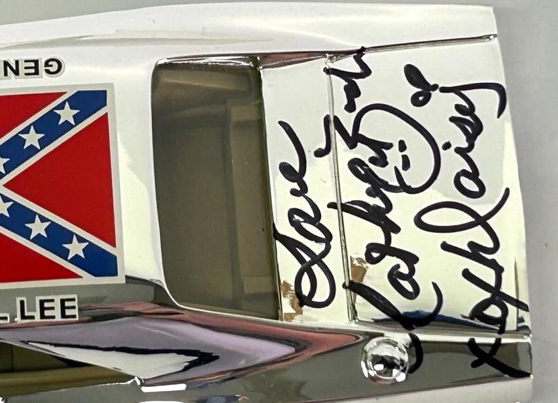 WOPAT BACH SCHNEIDER 1:25 Signed Chrome General Lee Dukes of Hazzard Car JSA COA - 6