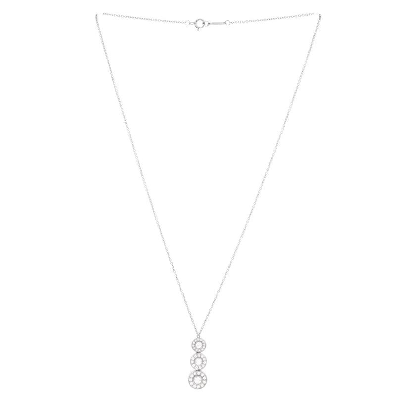 Tiffany & Co. Triple Circlet Pendant Necklace Platinum with Diamonds - 2