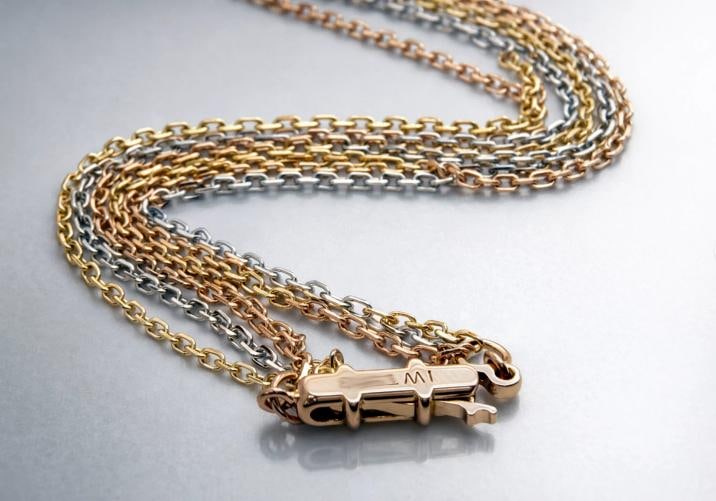 Cartier Trinity Tri-Color Gold Chain Necklace 18K 56cm Pouch - 5