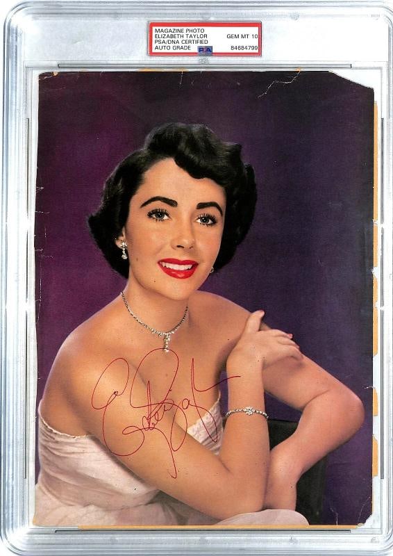 ELIZABETH TAYLOR Signed Autograph Magazine Photo Graded PSA/DNA 10 SLABBED & JSA: Country of Origin: United States,Industry: Movies,Personalize: No,Modification Description: Slabbed,Signed by: ELIZABETH TAYLOR,Signed: Yes,Autograph Authentication: Professional Sports