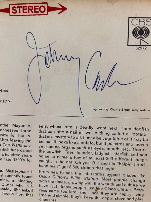 JOHNNY CASH Signed Autograph LP "From Sea To Shining Sea" Vinyl JSA LOA - 3