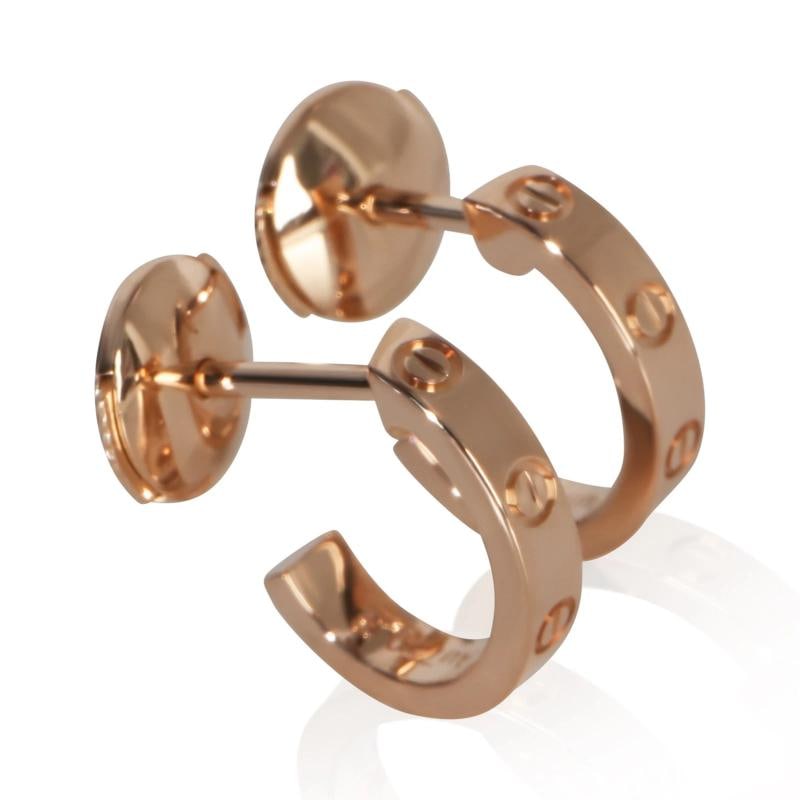 Cartier Rose Gold Small Model Love Hoop Earrings - 2