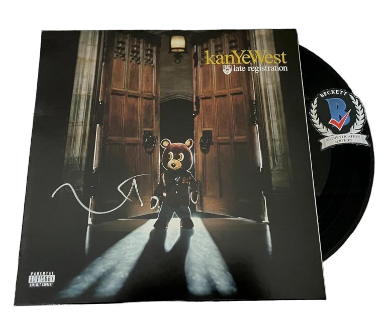 KANYE WEST SIGNED AUTOGRAPH VINYL RECORD ALBUM LATE REGISTRATION BECKETT BAS: Industry: Music,Signed: Yes,Autograph Authentication: Beckett,Object Type: Record,Original/Reproduction: Original,Modified Item: No,Country of Origin: United States