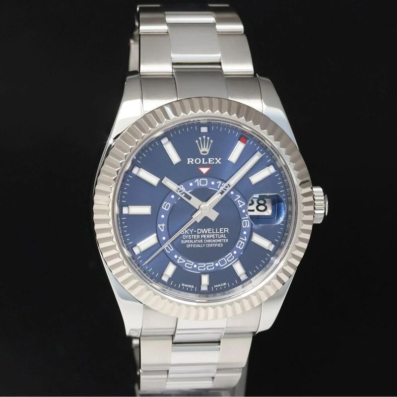 2022 NEW PAPERS Rolex Sky-Dweller Stainless White Gold Blue 326934 42mm Watch - 3