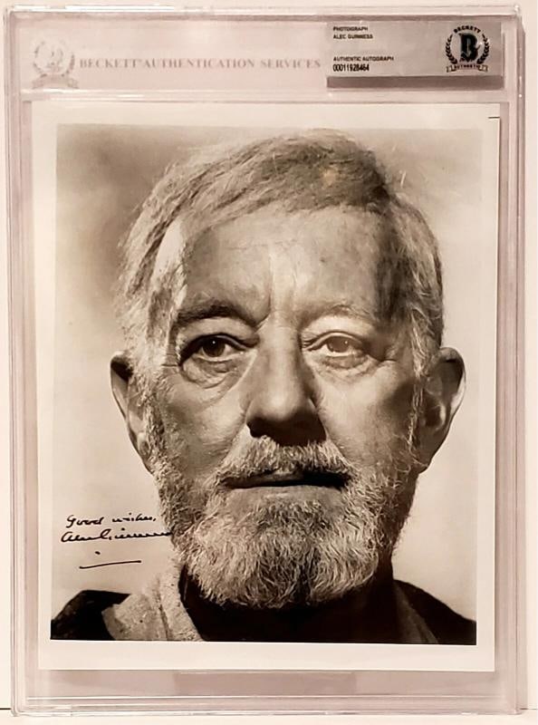 ALEC GUINNESS Signed Autographed "OBI-WAN KENOBI" 8x10 Photo Beckett BAS Slabbed: Country of Origin: United States,Modified Item: Yes,Modification Description: SLABBED,Autograph Authentication: BECKETT,Signed by: ALEC GUINNESS
