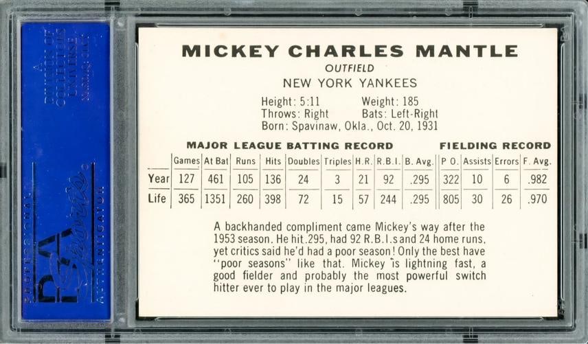 Mickey Mantle Auto 1954 Sports Illustrated Reprint Card Yankees PSA/DNA 31435351 - 2